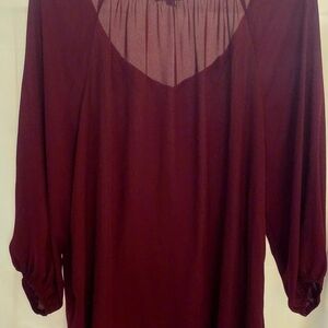 Sami & Jo Deep Red Sheer Blouse
